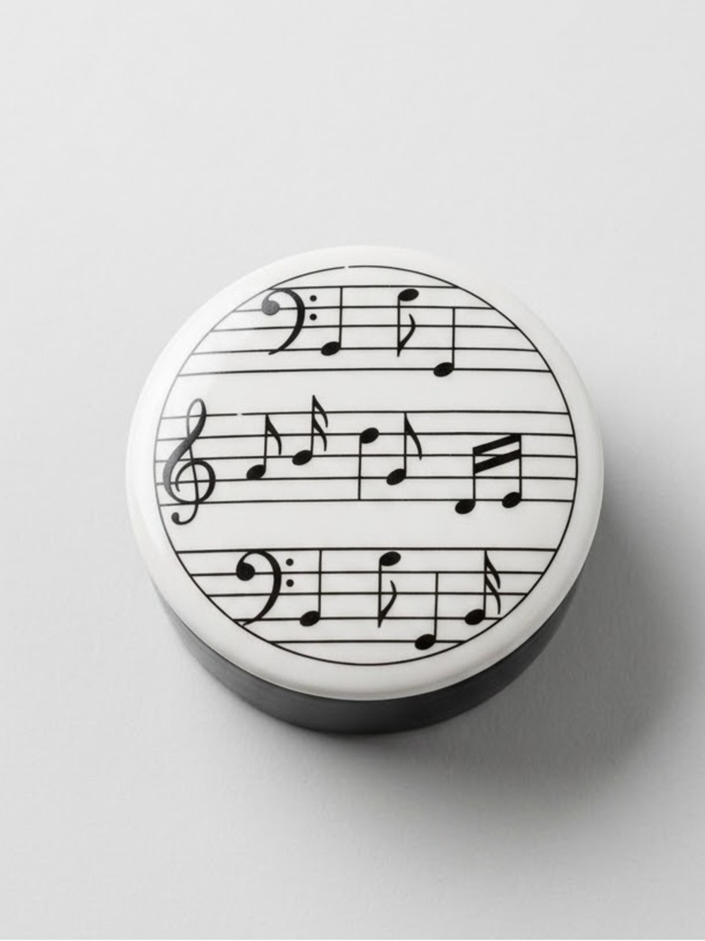 Vintage Russ Berrie Ceramic Music Notes Sheet Music Trinket Box Jewelry Dish
